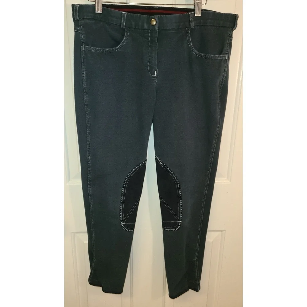 Ovation‎ Women's Euro Melange Zip Front Knee Patch Breeches 34R